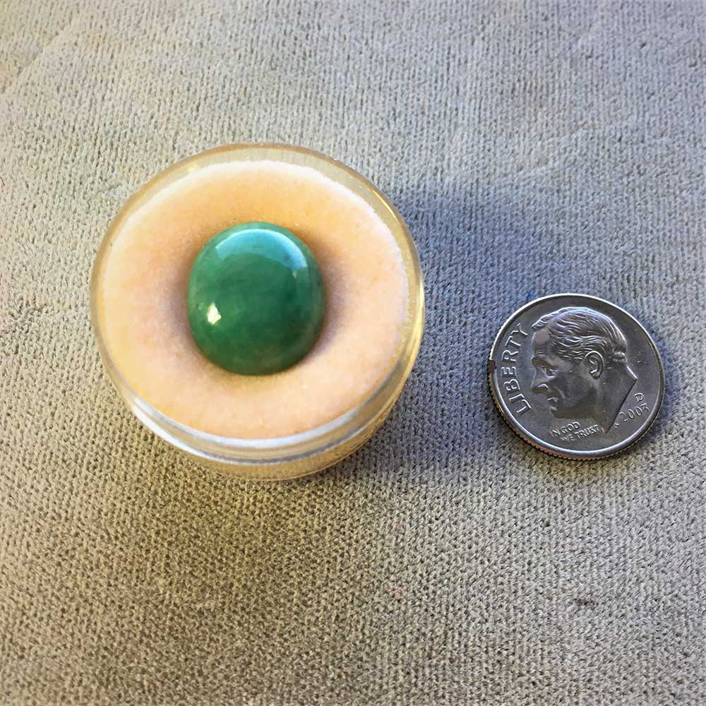 Emerald Gemstone 14x12x6mm , 8.56 ct, Oval cut, 1980's , Brazilian, translucent, medium green Jewelers, Healing stone, May birthstone