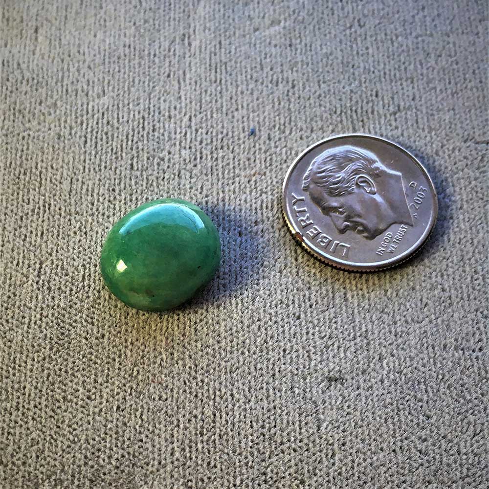 Emerald Gemstone 14x12x6mm , 8.56 ct, Oval cut, 1980's , Brazilian, translucent, medium green Jewelers, Healing stone, May birthstone - Image 2