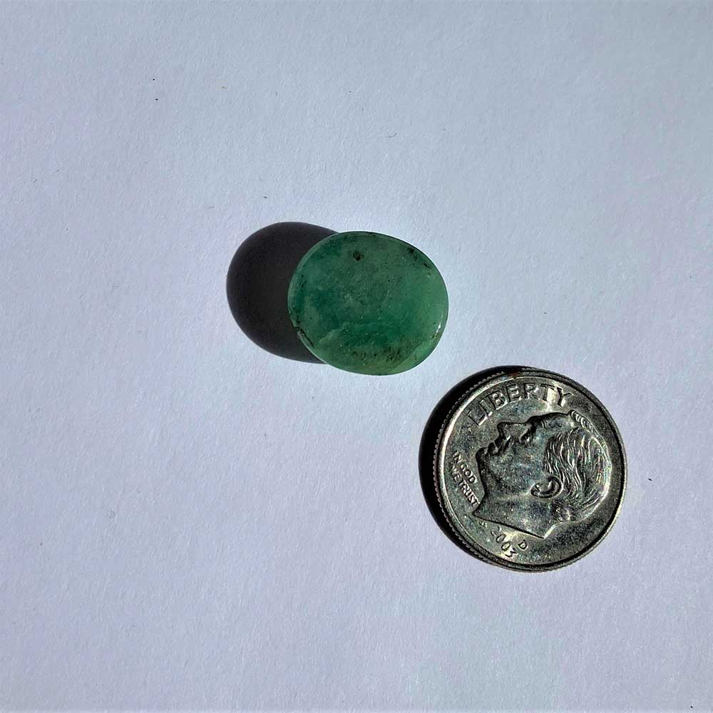 Emerald Gemstone 14x12x6mm , 8.56 ct, Oval cut, 1980's , Brazilian, translucent, medium green Jewelers, Healing stone, May birthstone - Image 8