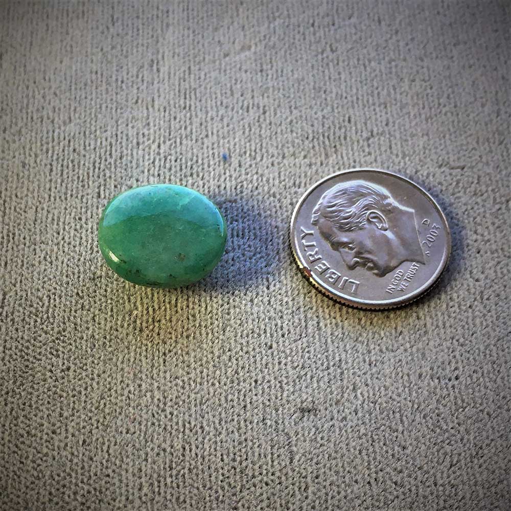 Emerald Gemstone 14x12x6mm , 8.56 ct, Oval cut, 1980's , Brazilian, translucent, medium green Jewelers, Healing stone, May birthstone - Image 6