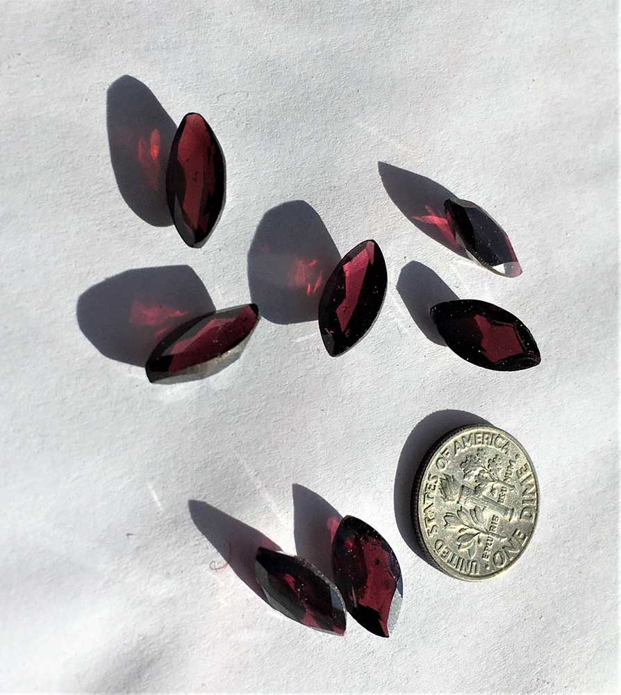 Garnet Mozambique Gemstones 7 pcs 24.5cts. Marquis cut - Image 6