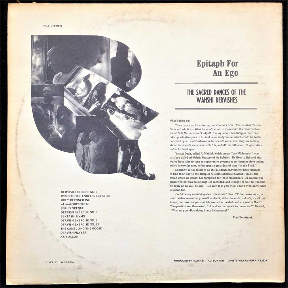 Al -Wahshi - Epitaph For An Ego -The Sacred Dances Of The Wahshi Dervishes, Vinyl Record, 1971, no label listed ,Occult, Esoteric, Gurdjieff - Image 2