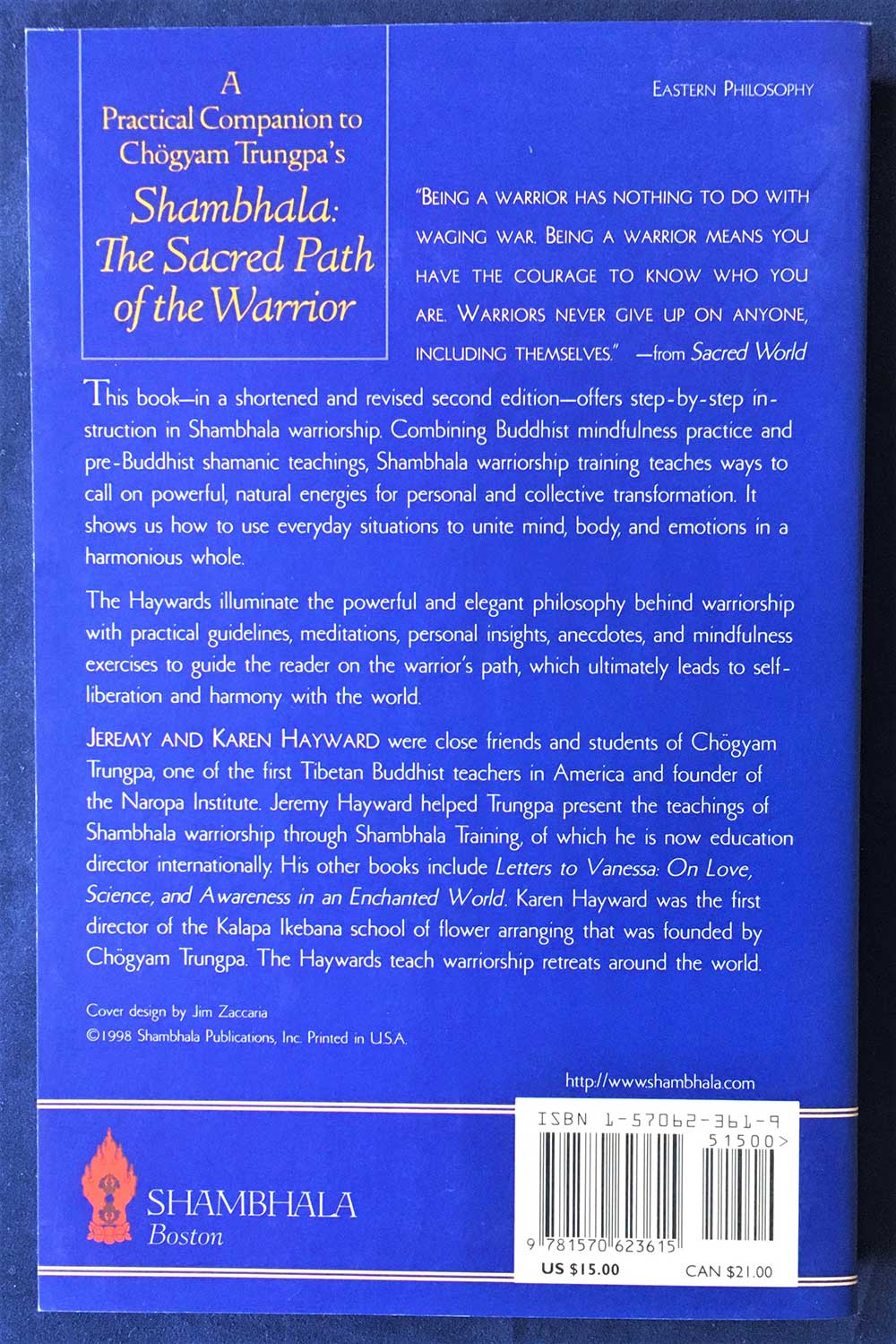 Sacred World: The Shambhala Way to Gentleness, Bravery, and Power, Karen and Jeremy Hayward, 1998, First Shambhala Edition, Chogyam Trungpa - Image 2
