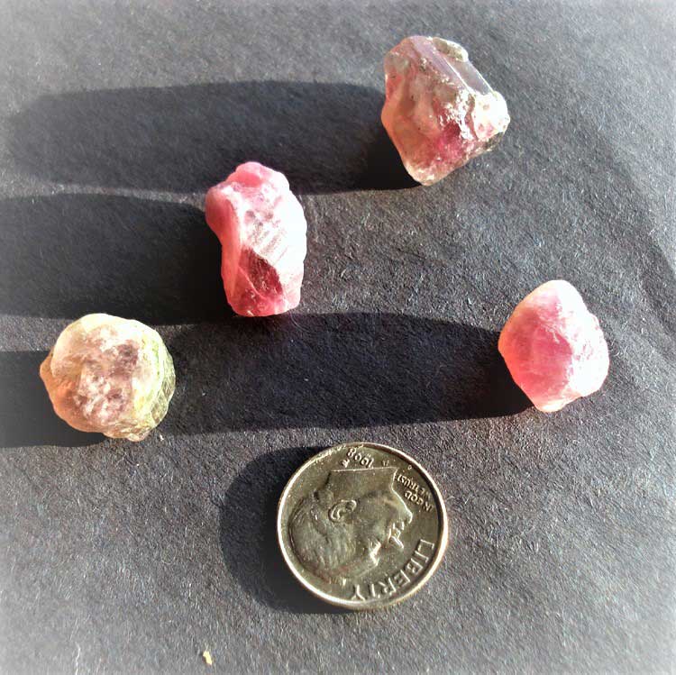 Tourmaline Crystals, 4 Pink Red Pieces, Afghanistan 1980's 58cts, 13mm to 18mm long, Watermelon - Image 5