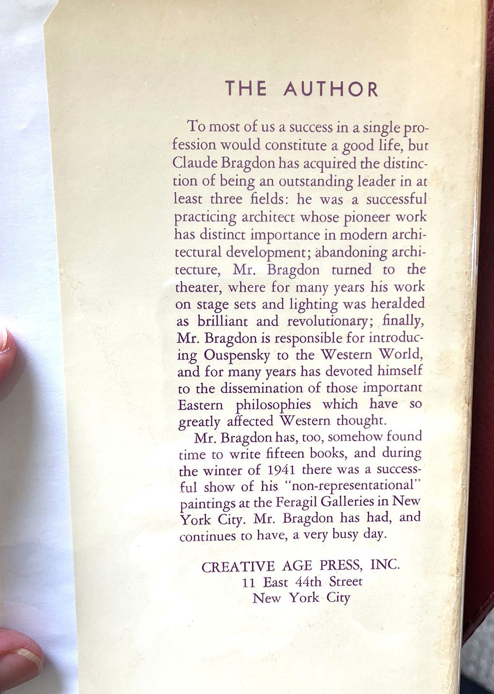 The Arch Lectures, Claude Bragdon, Signed First Edition, 1942 - Image 7