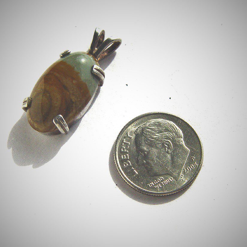 Owyhee Picture Jasper Silver Pendant 20x12mm vintage jewelry hand-made - Image 2