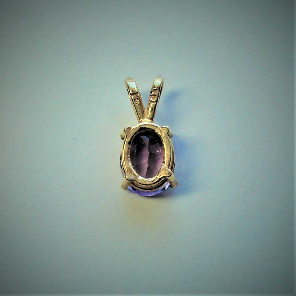 Amethyst Gemstone 9x7mm,14K Yellow Gold Pendant Faceted Purple Jewelry Hand-Made February Birthstone - Image 5