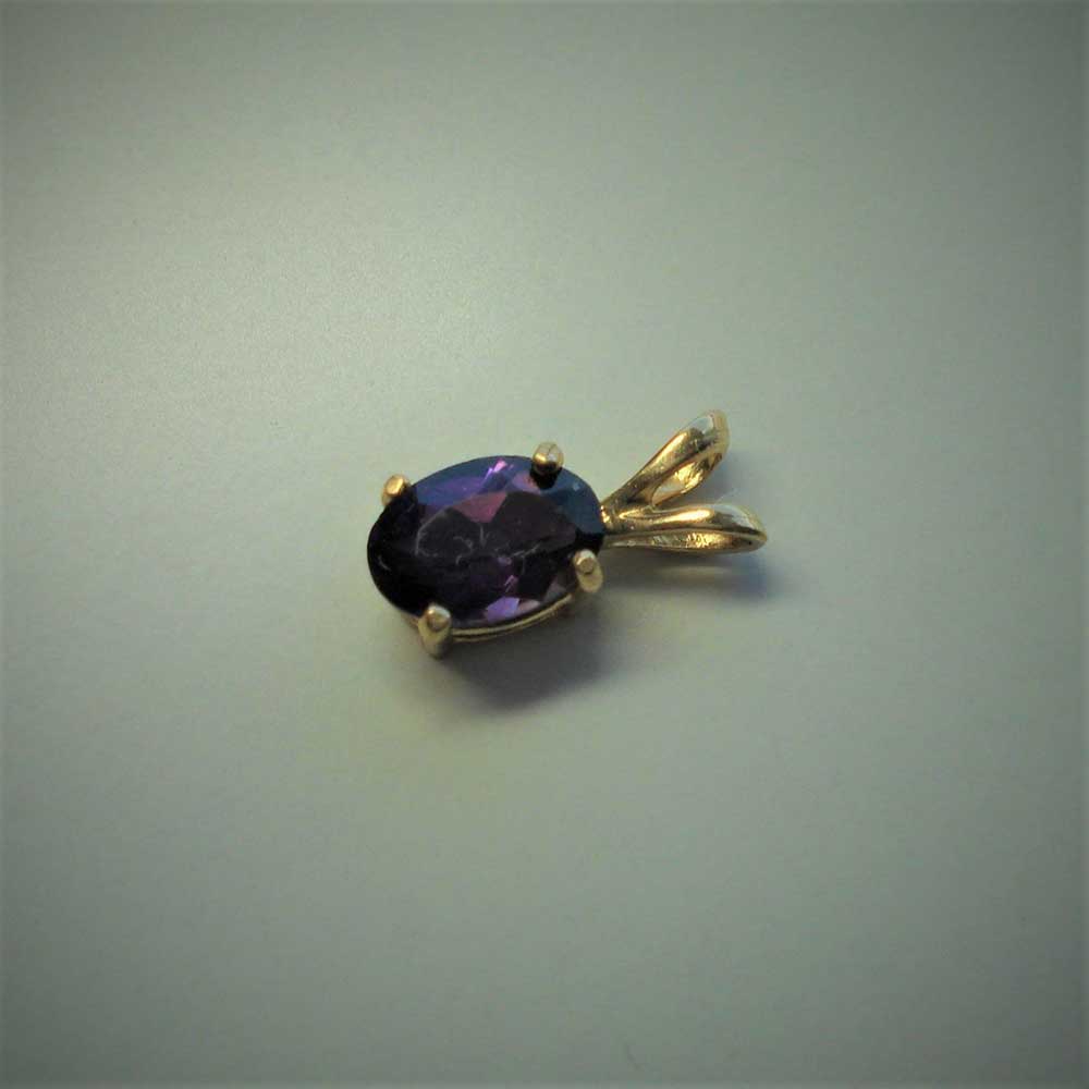 Amethyst 14K Yellow Gold Pendant 7x5mm Oval Deep Purple Natural Gemstone, Ceara, Brazil, Jewelry Hand-Made, February Birthstone - Image 6