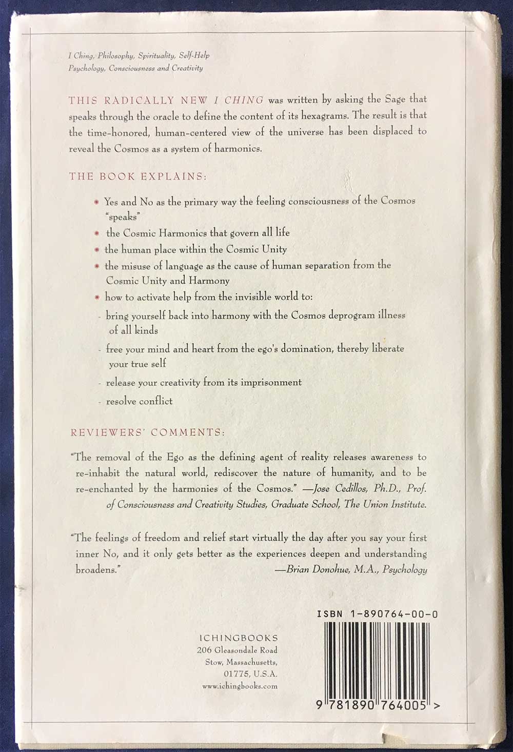 I Ching-The Oracle of the Cosmic Way, Carol K Anthony, Hanna Moog, Anthony Pub Co, 2002, First Edition, Hardcover - Image 2
