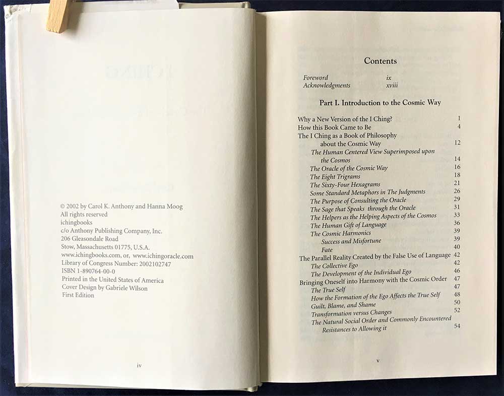 I Ching-The Oracle of the Cosmic Way, Carol K Anthony, Hanna Moog, Anthony Pub Co, 2002, First Edition, Hardcover - Image 3