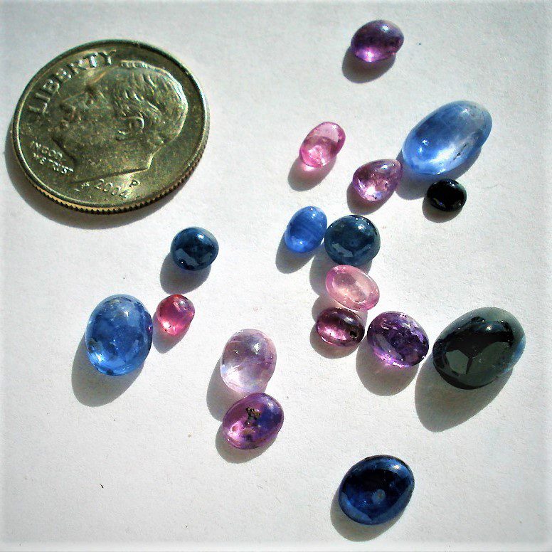 Sapphire Fancy Cut Cabochons 17 pcs. 11.30 cts Vintage Jewelers Parcel Pink Blue Corundum Healing Stones Gemstones September Birthstone