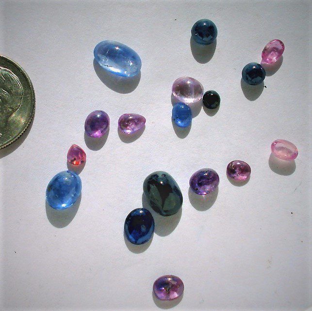Sapphire Fancy Cut Cabochons 17 pcs. 11.30 cts Vintage Jewelers Parcel Pink Blue Corundum Healing Stones Gemstones September Birthstone - Image 2