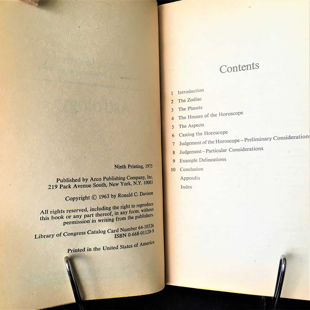 Astrology Ronald C Davison Arco 1963 Vintage Book Horoscope - Image 4