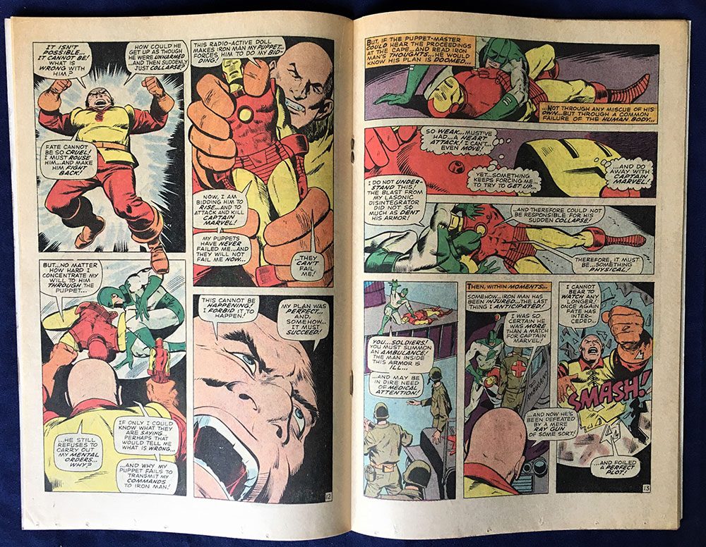 Captain Marvel (1st Series) #14 - June 1969, Vintage Silver Age Marvel Comic, "When a Galaxy Beckons" Last12 cent cover, Iron Man, Like New - Image 4