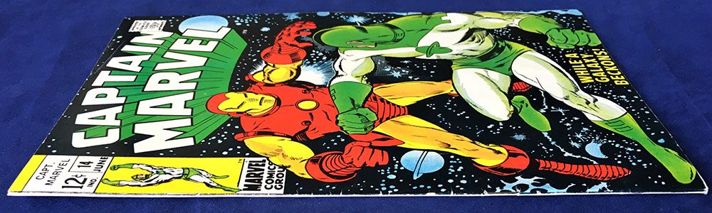Captain Marvel (1st Series) #14 - June 1969, Vintage Silver Age Marvel Comic, "When a Galaxy Beckons" Last12 cent cover, Iron Man, Like New - Image 6