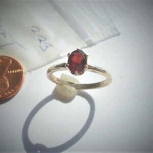 Garnet Sterling Silver Ring Size 6.75 Faceted 7x5mm Oval Vintage Red Gemstone Jewelry hand made January Birthstone