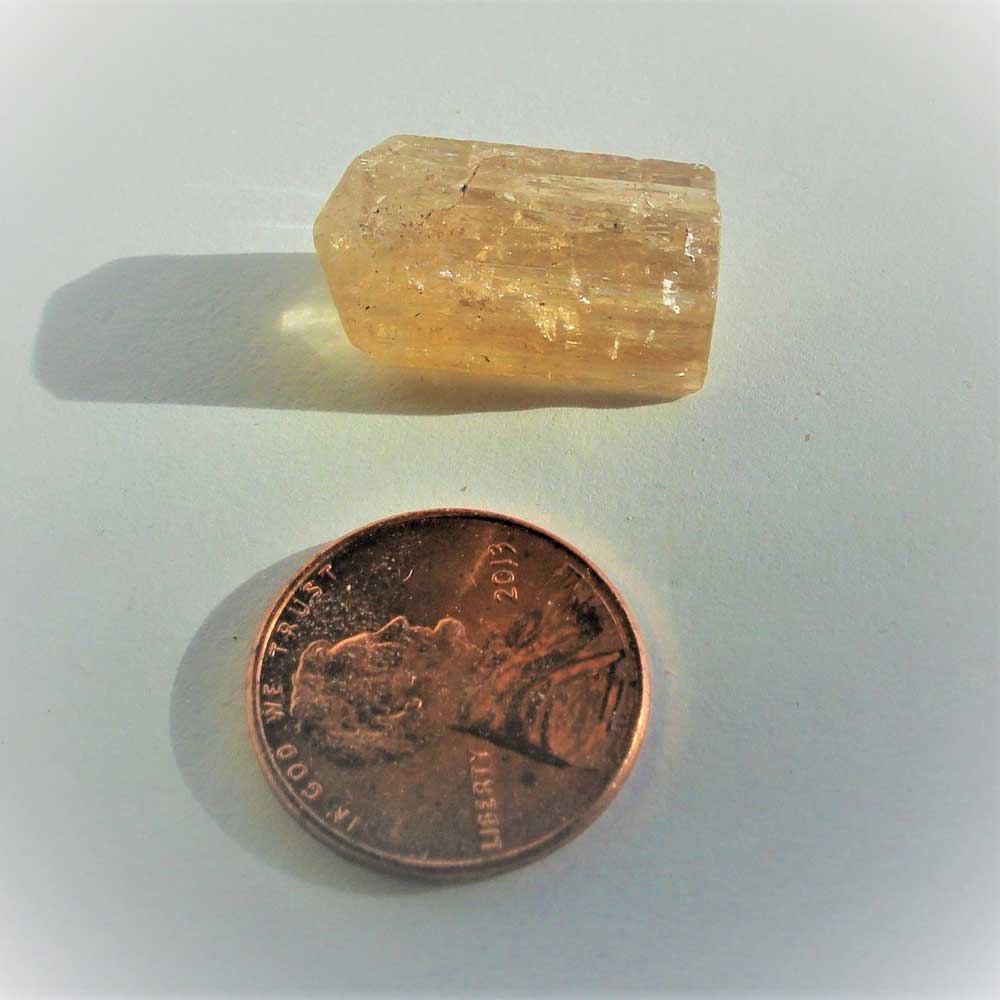 Topaz IMPERIAL Terminated Crystal, Golden Orange, 21 mm long, 4.03gm, Ouro Preto, Minas Gerais, Brazil - Image 2