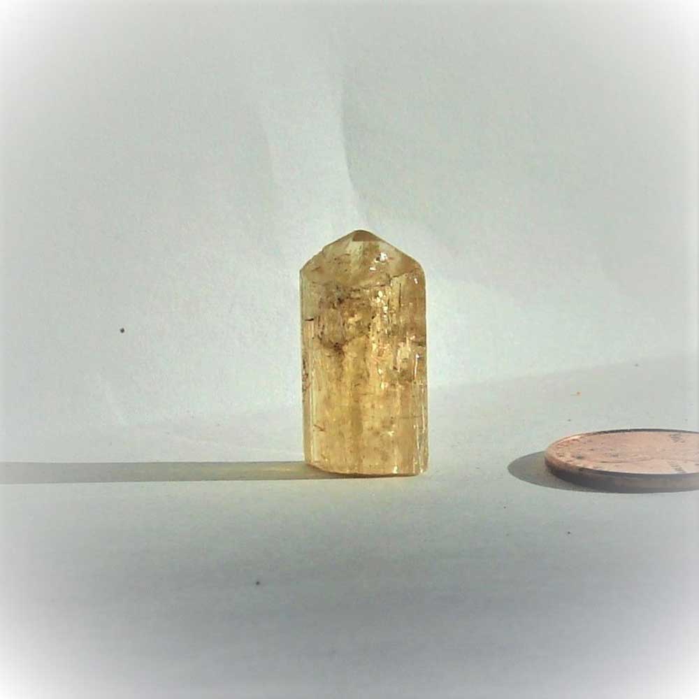 Topaz IMPERIAL Terminated Crystal, Golden Orange, 21 mm long, 4.03gm, Ouro Preto, Minas Gerais, Brazil - Image 3