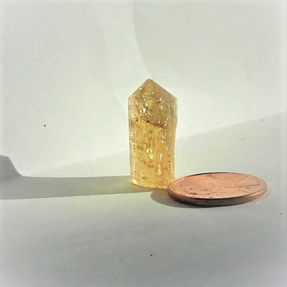 Topaz IMPERIAL Terminated Crystal, Golden Orange, 21 mm long, 4.03gm, Ouro Preto, Minas Gerais, Brazil - Image 4