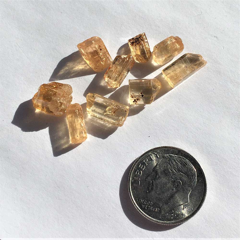 Topaz IMPERIAL 9 Golden Orange Crystals Ouro Preto Brazil Wire Wrap Gemstone Crystals Sagittarius Healing November Birthstone - Image 2