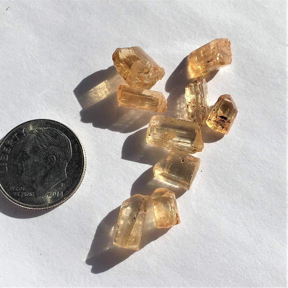 Topaz IMPERIAL 9 Golden Orange Crystals Ouro Preto Brazil Wire Wrap Gemstone Crystals Sagittarius Healing November Birthstone - Image 3