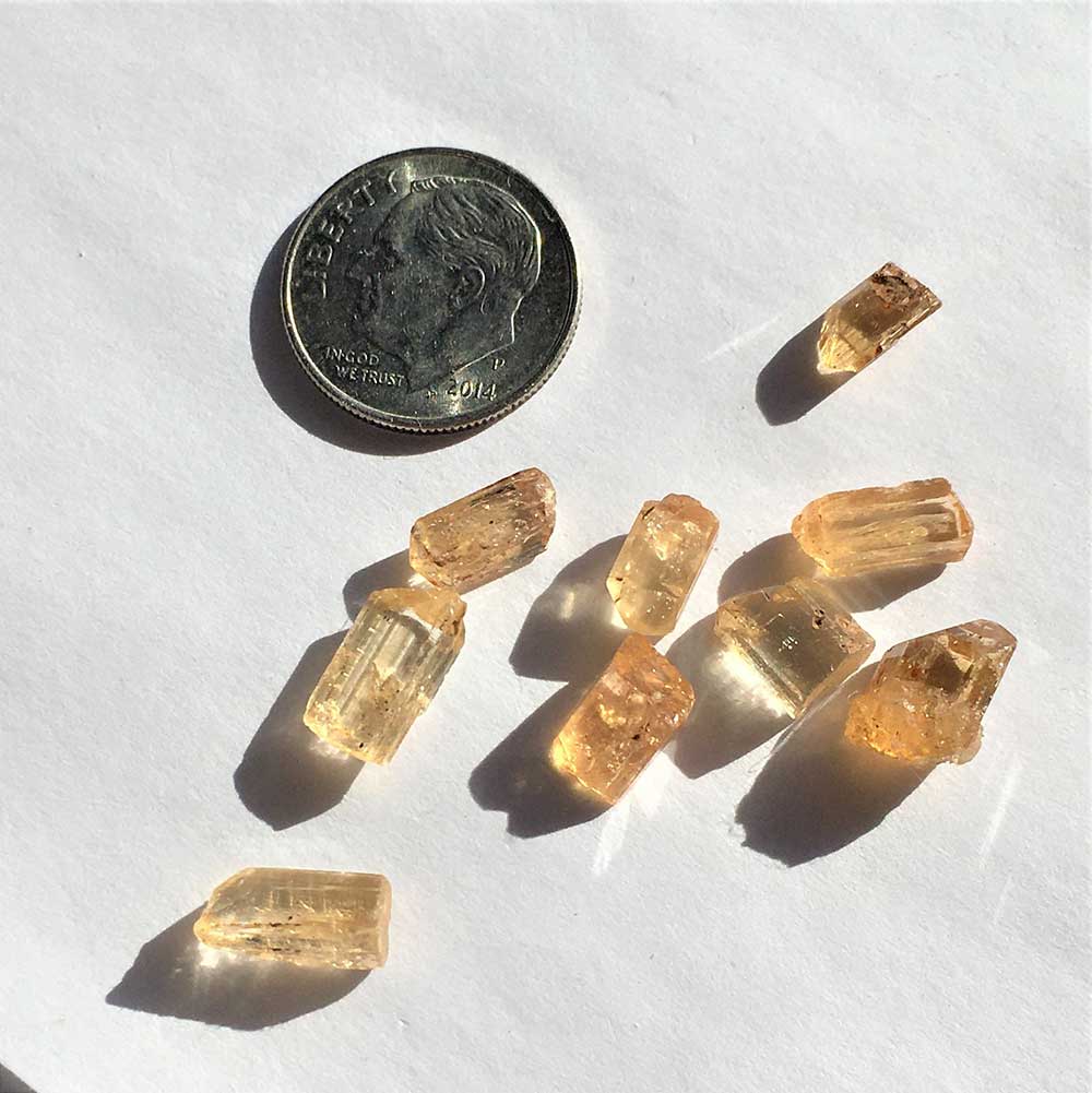 Topaz IMPERIAL 9 Golden Orange Crystals Ouro Preto Brazil Wire Wrap Gemstone Crystals Sagittarius Healing November Birthstone - Image 4