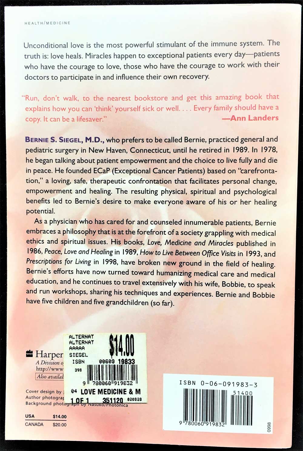 Love, Medicine, and Miracles, Bernie Siegel 1998 - Image 2