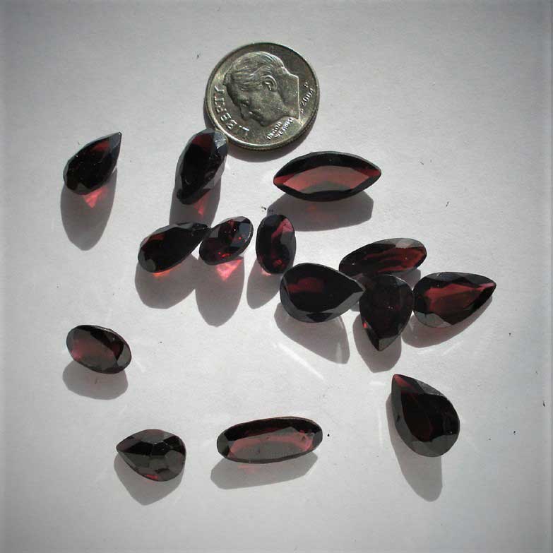 14 Mozambique Garnet Round Oval Marquis Pear