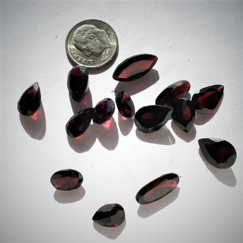 Garnet Mozambique 14pcs Round, Oval, Marquis, Pear 9mm -16mm length-54cts Gemstones ,January Birthstone - Image 2