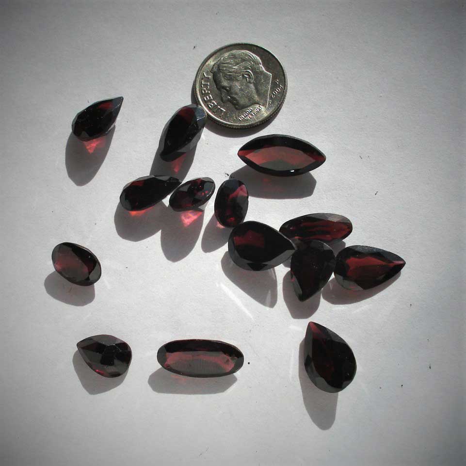 Garnet Mozambique 14pcs Round, Oval, Marquis, Pear 9mm -16mm length-54cts Gemstones ,January Birthstone - Image 5