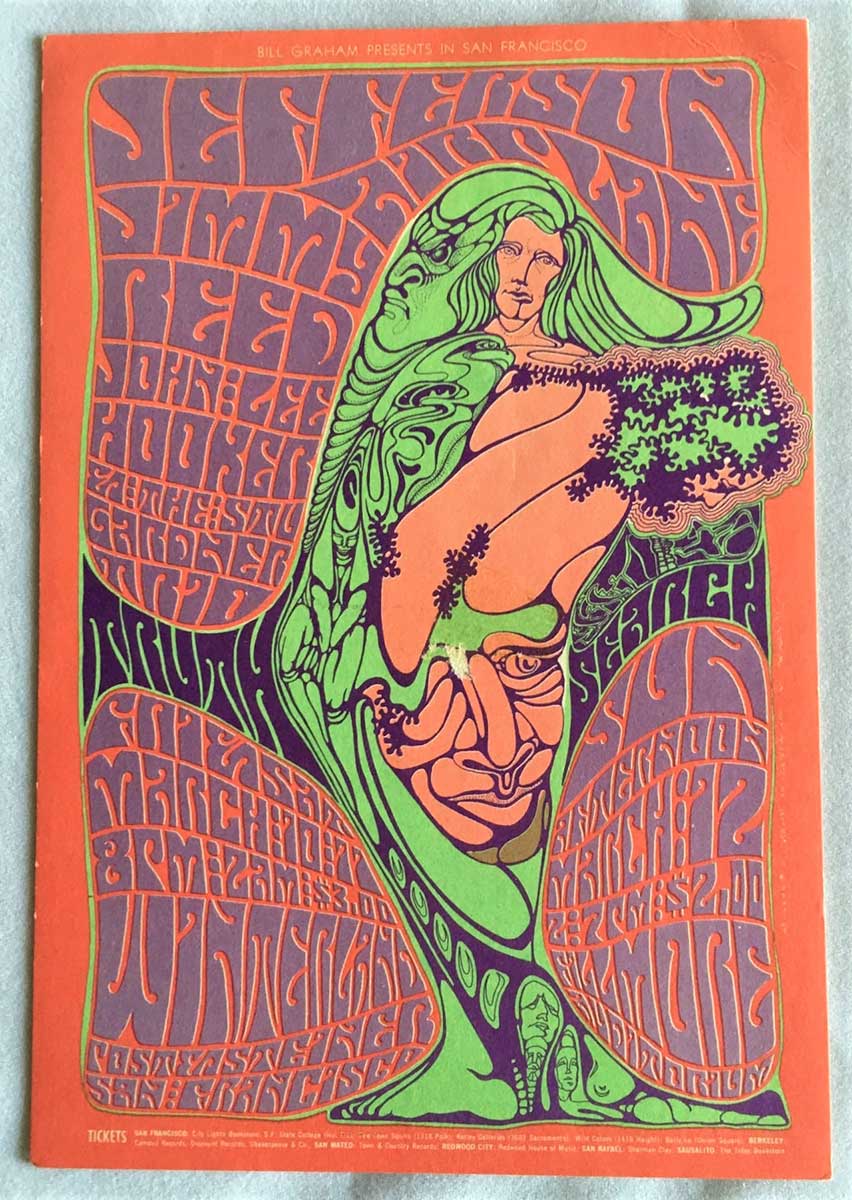 Jefferson Airplane Concert Postcard BG 054 Fillmore 1967