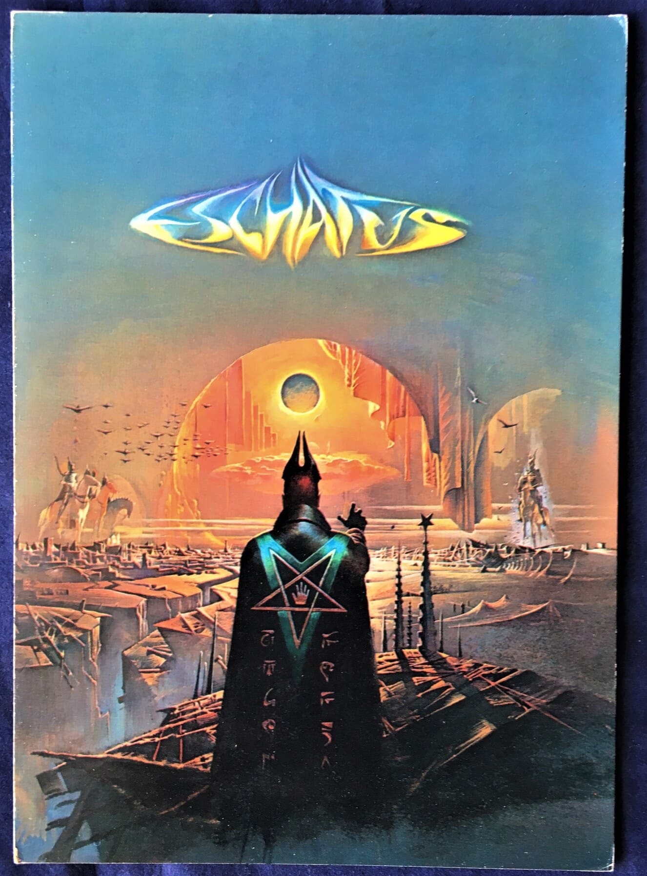 Dragon's World Notecard "The Apocalypse" Bruce Pennington 1977 (opens to blank) Retro Graphic