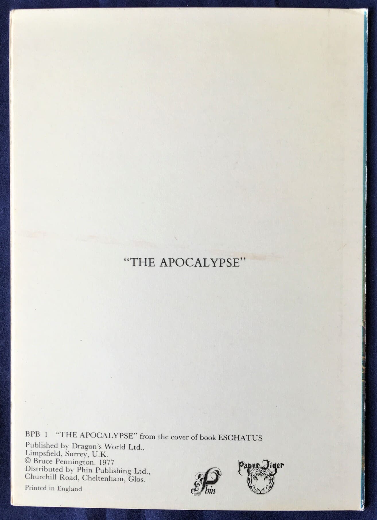 Dragon's World Notecard "The Apocalypse" Bruce Pennington 1977 (opens to blank) Retro Graphic - Image 2