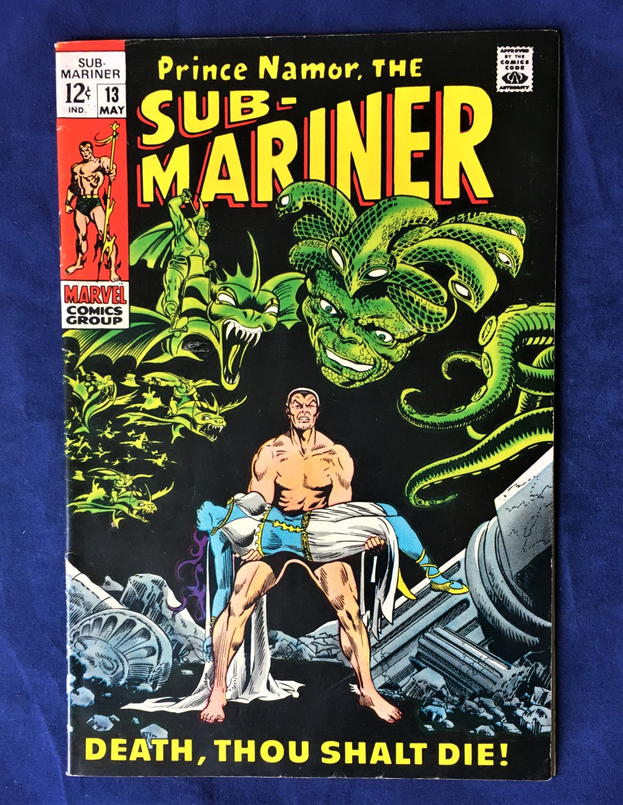 The Sub-Mariner (Vol. 2) #13 Marvel, May 1969, Silver Age Marvel Comic, 12 cents; "Death, Thou Shalt Die!!"