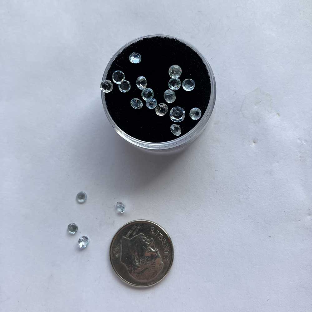 Aquamarine 3mm Round Light Blue Natural Gemstones Old Stock - Image 4
