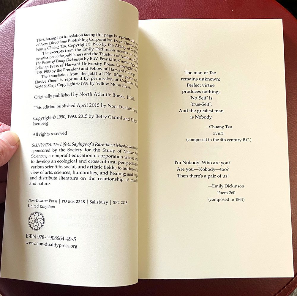 Sunyata: The Life & Sayings of a Rare-Born Mystic, 2015, Non-Duality Press, NEW - Image 4