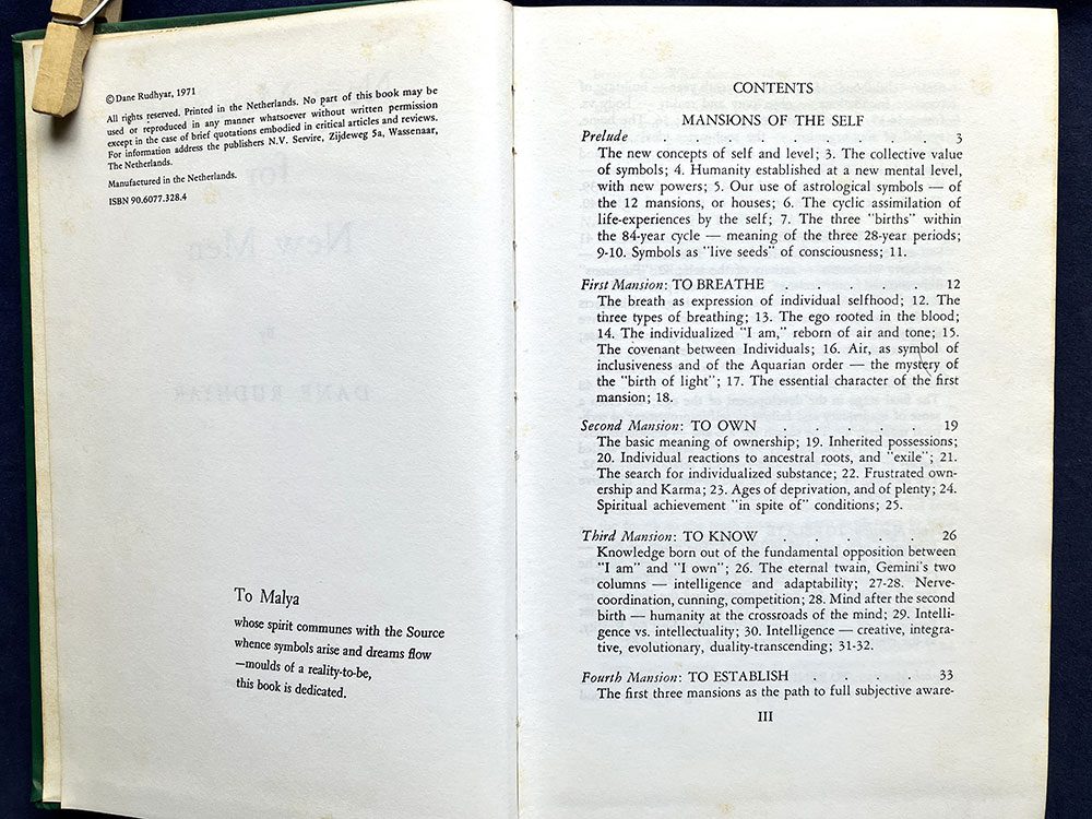 New Mansions for New Men, Dane Rudhyar, Hardcover, First Edition,1971 - Image 3