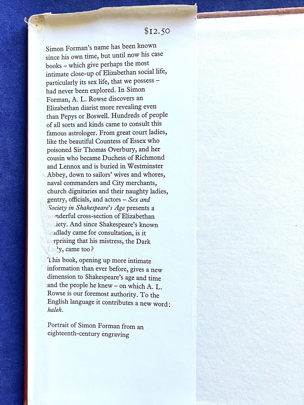 Sex and Society in Shakespeare's Age: Simon Forman the Astrologer, A. L Rowse, Scribner , 1974 - Image 3